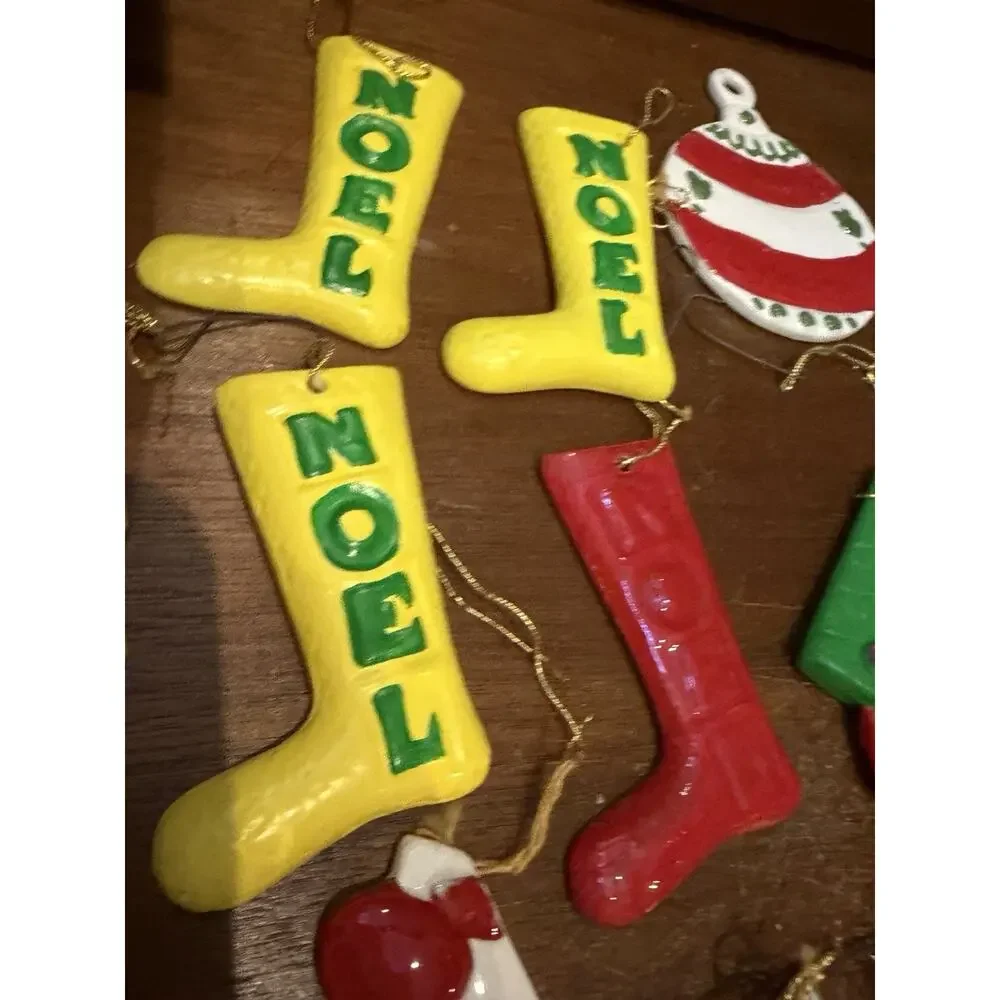 Set of 20 Vintage (early 90s)‎ Ceramic Christmas Ornaments